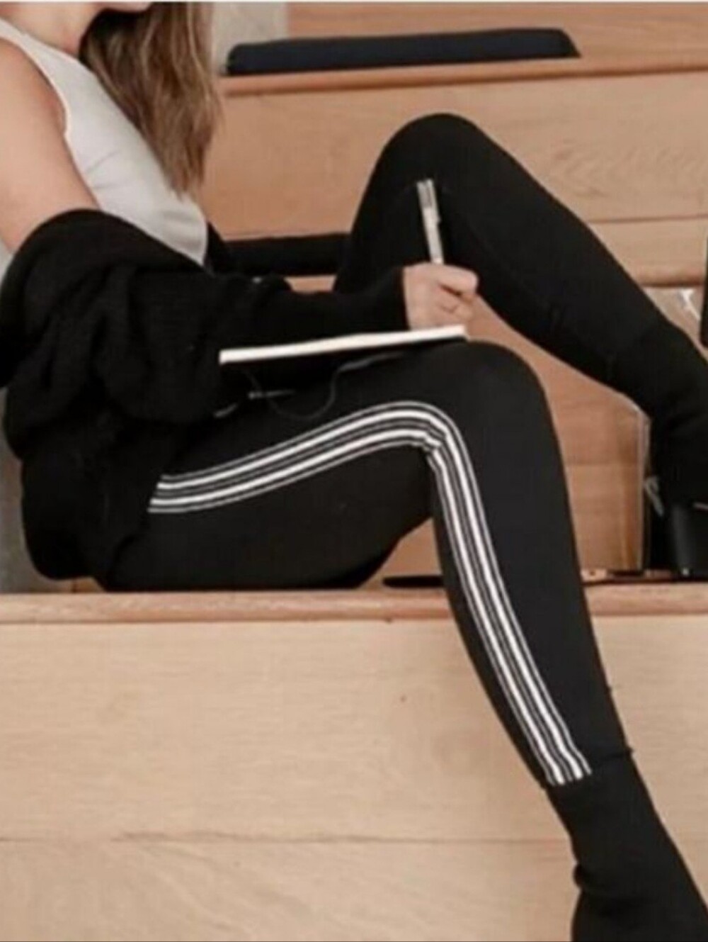 Athleta Track Tux Tight Black Womens Medium